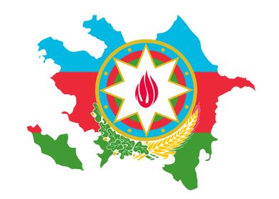 Azerbaijan map emblem