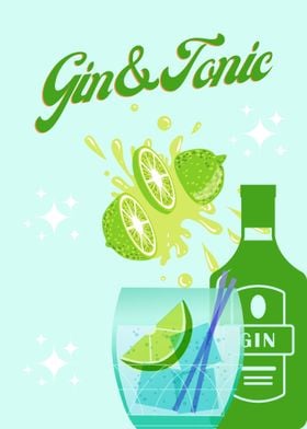 Retro Cocktail Gin Tonic
