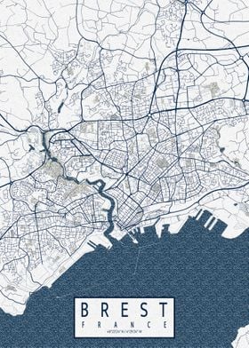 Brest City Map Coastal