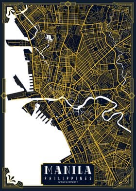 Manila City Map Map Gold