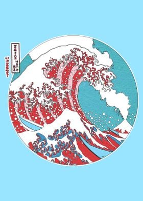 Great Wave Red and Blue