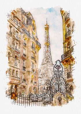 Watercolor Paris