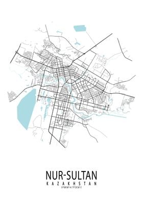 Nur Sultan City Map Circle