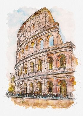 Watercolor Rome