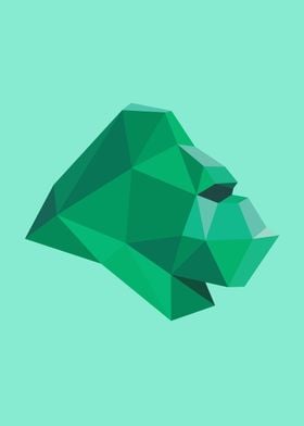 Low Poly Gorilla Green