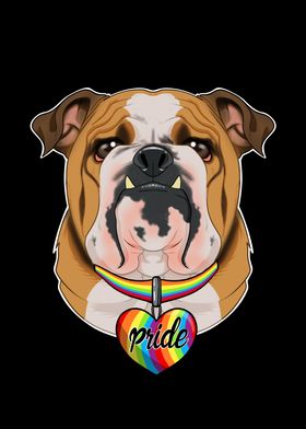 English Bulldog LGBTQ Flag