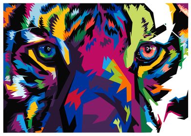 colorful tiger head vector