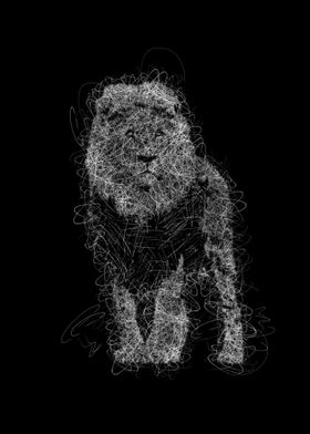 scribble art lion