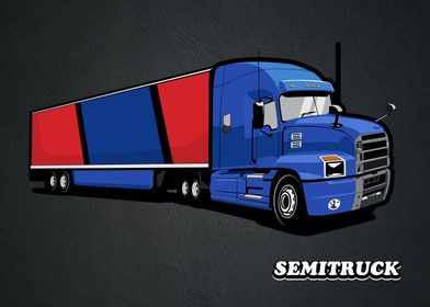 semi truck illustration