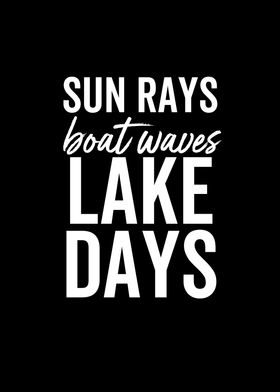 Sun Rays Boat Waves Lake