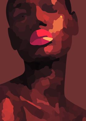 Feminine Black Woman Art