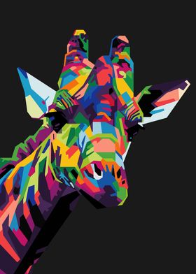 colorful giraffe head