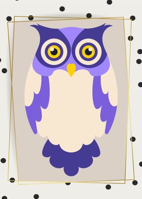 Cute owl seamless pattern