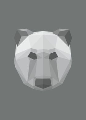 Low Poly Bear Monochrome