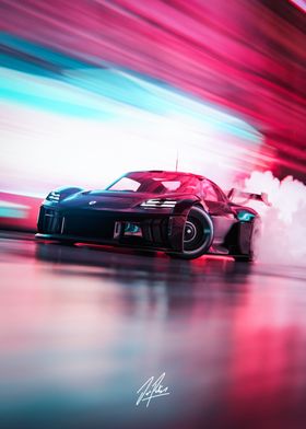 Drifting Tuning Red Car Drift Auto Poster – My Hot Posters