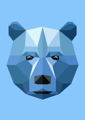 Low Poly Blue Bear 