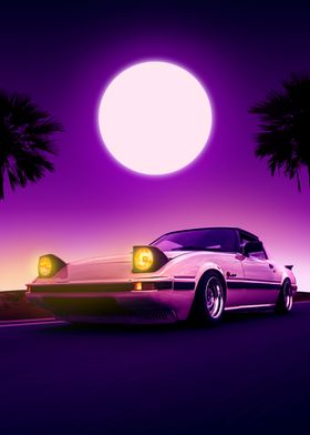 riding night mazda retro