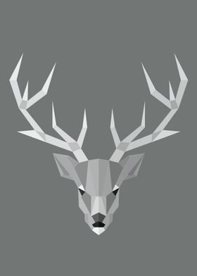 Low Poly Deer Monochrome 