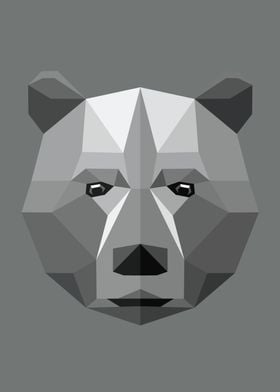 Low Poly Bear Monochrome 