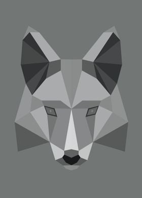 Low Poly Fox Monochrome 