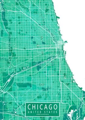 Chicago Map Watercolor