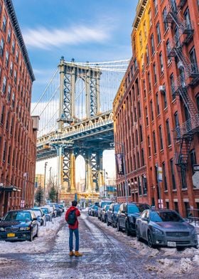 Manhattan Bridge Winter 