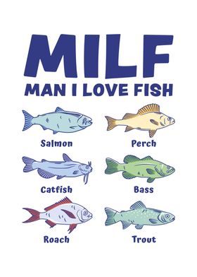 Fishing Tshirt Milf Man I Love Fishing Funny Fishing Catfish T-Shirt for Men  Women (Black - S) : : Sports & Outdoors