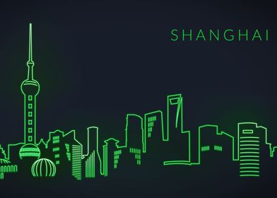 Shanghai Skyline Neon