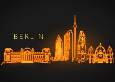 Berlin Skyline Neon
