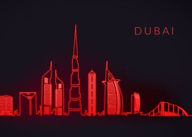 Dubai Skyline Neon