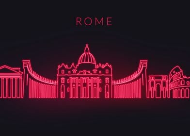 Rome Skyline Neon
