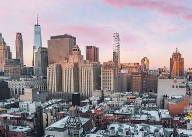 New York Skyline Sunset