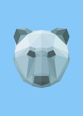 Low Poly Bear Blue