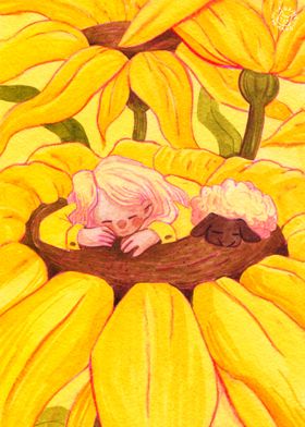 Nap in the Sunflowers