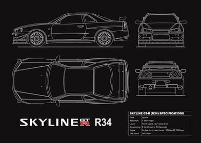 Skyline R34 Blueprint