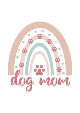 Cute Dog Mom Boho Rainbow