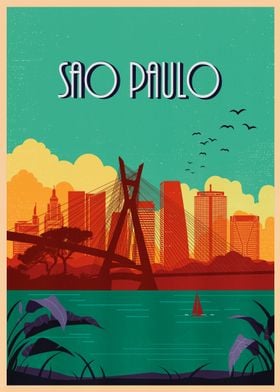 vintage sao paulo skyline