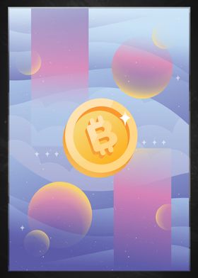 Bitcoin Vaporwave Painting