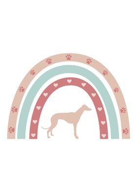 Whippet Dog Boho Rainbow