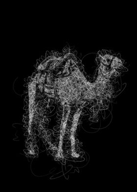 scribble art camel