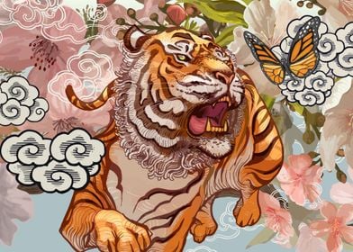 Tiger and blossom