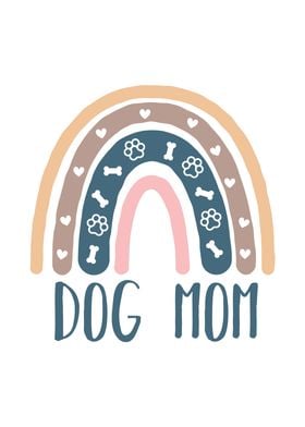 Cute Dog Mom Rainbow Dog