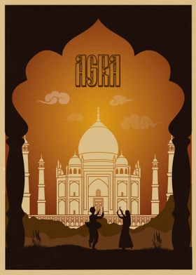 Agra vintage skyline