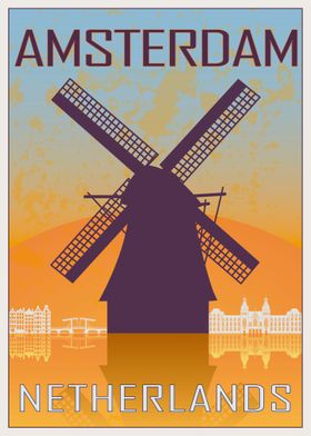 Amsterdam vintage poster