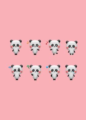 Kawaii Cartoon Pandas