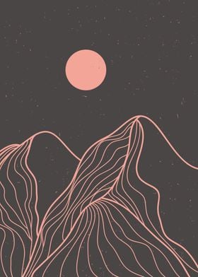 Mountain line art