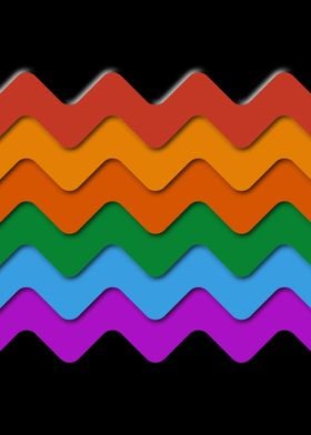 Wavy Rainbow Abstract