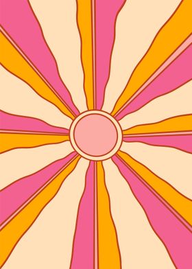 Pink Vintage Sun Abstract