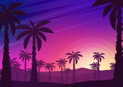 Palm Springs Purple Sunset