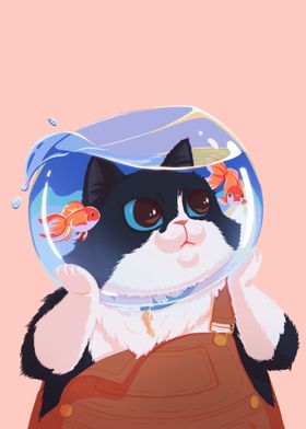 Cat in Fishbowl 
